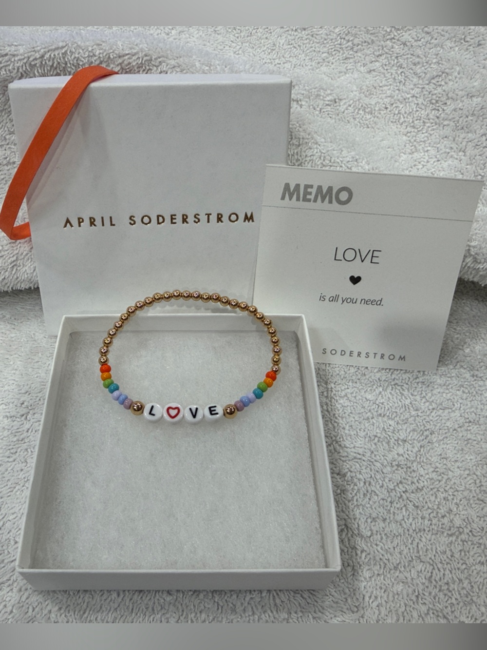 Brand New w/ OG packaging 14kt Gold fill Beaded memo “Love” Bracelet